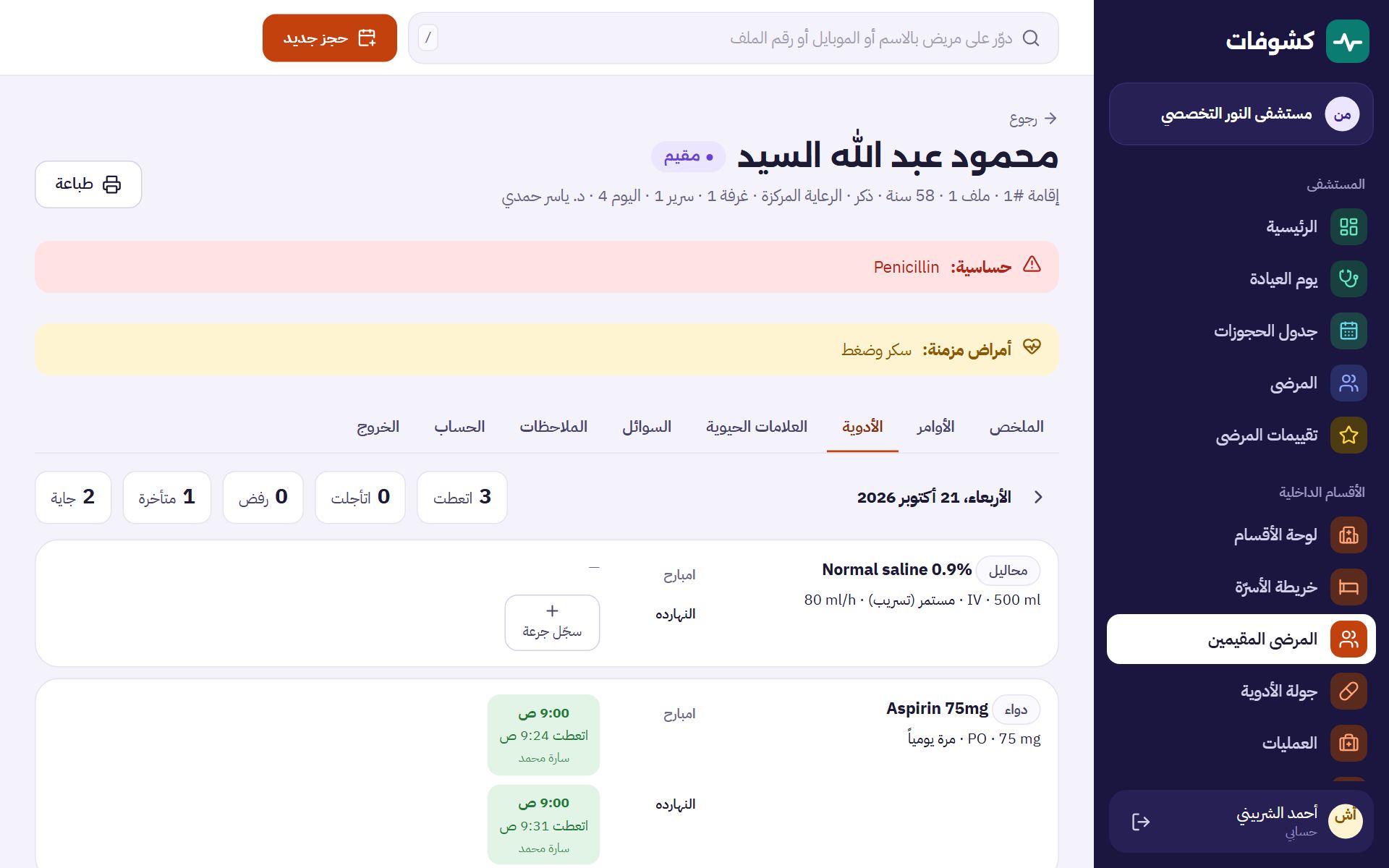 جدول الأدوية للتمريض